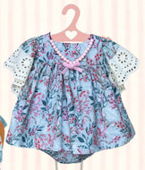 Blue Floral Eyelet Dress
