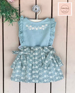 Blue Floral Skirt Set