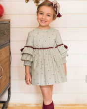 Load image into Gallery viewer, Grey Burgundy Star Dress
