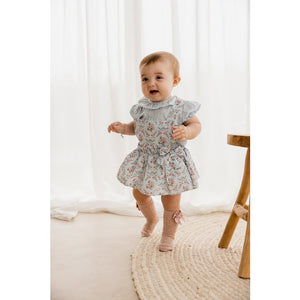Blue Floral Dress Set