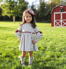 Load image into Gallery viewer, Grey Burgundy Star Dress
