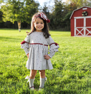 Grey Burgundy Star Dress