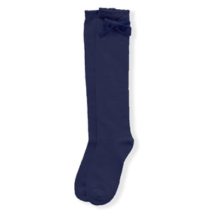 Velvet Bow Knee Socks