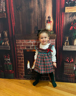 Red Green Checkered Ruffle Dress