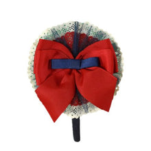 Load image into Gallery viewer, Navy Red Checkered Headband
