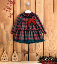 Load image into Gallery viewer, Red Green Checkered Bow Dress
