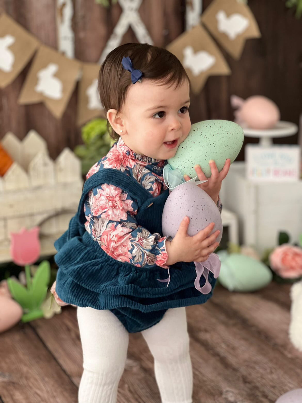 Floral Navy Corduroy Bloomer Set