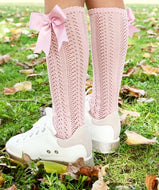 JC Socks - Openwork Bow Knee Socks