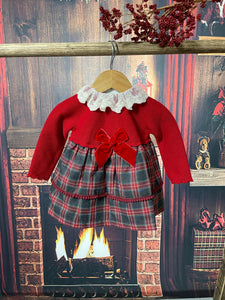Red Lace Checkered Set