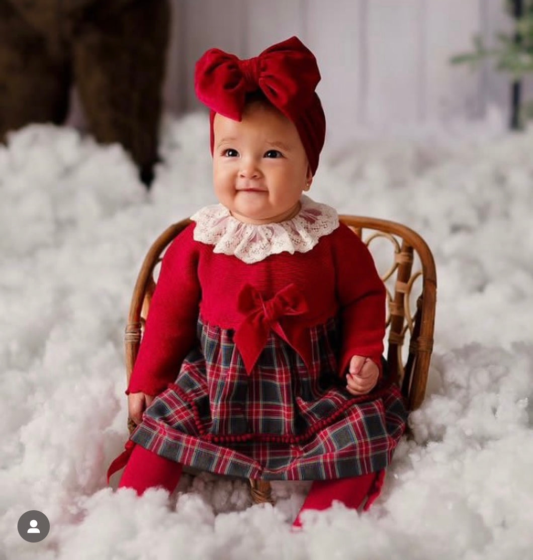 Red Lace Checkered Set