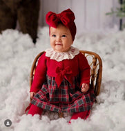 Red Lace Checkered Set