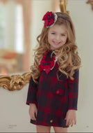 Navy Red Checkered Dress