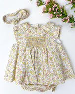 Yellow Floral Dress Headband Set