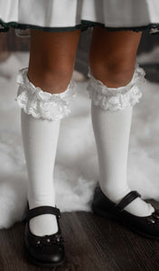 Lace Trim Knee Socks