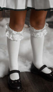 Lace Trim Knee Socks
